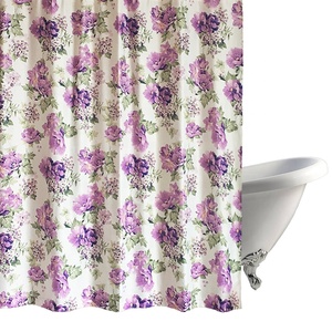 <span class=keywords><strong>Rideau</strong></span> de <span class=keywords><strong>Douche</strong></span> Moderne <span class=keywords><strong>en</strong></span> <span class=keywords><strong>Lin</strong></span> et Polyester à Motifs Floraux Style Américain - Product Image 1