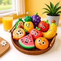 Fabrieksdirecte verkoop PU Kunstfruit Langzaam terugverend Simulatie Aardbei Appel Decompressie Knijp Speelgoed Unisex Meerdere Leeftijden