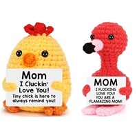 Offre Spéciale fait à la main Crochet pingouin animaux avec des cartes positives soutien émotionnel crochet poussin vache cadeaux de motivation pour la maison