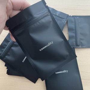 Black Matte Zipper Pouch for Perfume & Cosmetic Samples Custom Printed Logo - Product Image 1