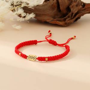 Pulsera de Acero Inoxidable con Número de Ángel 999, Hecha a Mano, con Cuerda Trenzada Roja y Negra, Joyería Fina de Protección para Mejor Amigo - Product Image 2