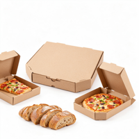 Emballages de livraison jetables en carton ondulé kraft de qualité alimentaire pour pizzas, avec logo personnalisé imprimé, vente en gros, usine