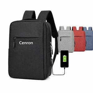 Sac à dos pour ordinateur portable 15,6 pouces personnalisé, imperméable, avec port USB, fermeture éclair, motif lettres en polyester, unisexe, décontracté, <span class=keywords><strong>sport</strong></span>, voyage et école - Product Image 1