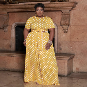 21227 Fournisseur : Ensemble deux pièces décontracté à pois, <span class=keywords><strong>tenue</strong></span> pour femmes grandes tailles - Product Image 3