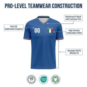 Custom voetbaltenue met landenvlag, kort, sneldrogend, ademend polyester, 3D sublimatie, geborduurde naam en nummer, nationale team - Product Image 2