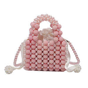 New Popular Pearl Handbag Women's New Mini Handmade Woven Cute Small <b>Square</b> Bag Stylish Single Shoulder Crossbody Bag - Product Image 5