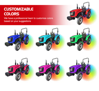 Tracteur agricole multifonctionnel à roues, diesel, 12hp, 15hp, 18hp, avec chargeur, à prix abordable