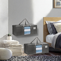Lot de 2 sacs de déménagement légers en polypropylène imperméables avec fenêtre transparente, capacité de 50 livres, pour le rangement de Noël