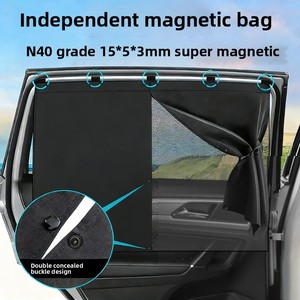 2026 Nuevas Persianas Magnéticas de <span class=keywords><strong>Doble</strong></span> Capa con Patrón de Malla, Ajuste Universal para Ventanas Laterales, Parasol para Coche con Ventosa, Uso de Verano - Product Image 3