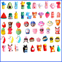 Creatieve Cartoon Siliconen Schattige Mini Penpunt Dopjes 3D Fruit en Dieren Potlood & Gelpen Accessoires Gemengde Verpakking