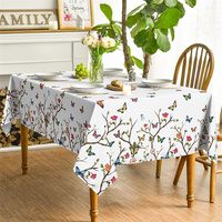 Nappe rectangulaire de printemps de 60*84 pouces, nappe saisonnière lavable en forme de papillon pour décor de pique-nique et de dîner