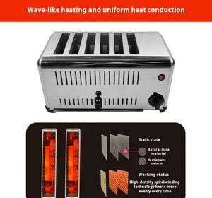 Anduuk nhà hàng ăn sáng thiết bị nhà bếp khách sạn nướng bánh mỳ điện <span class=keywords><strong>6</strong></span> lát thép không gỉ thương mại bánh sandwich Lò nướng bánh mì - Product Image 4