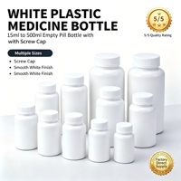 Botol Plastik HDPE Kosong untuk Kemasan Obat Putih Sehat, Kapsul Vitamin, dan Pil