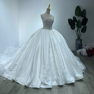 Robe de mariée à épaules dénudées, nouvelle collection 2024, avec sequins et perles, corset, robe de bal, Wm04 - Product Image 2