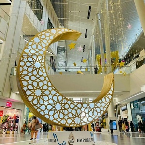 Trung Tâm Mua Sắm Ngoài Trời Ramadan Thắp Sáng Mặt Trăng 3D Và Ngôi Sao Eid Mubarak Trang Trí - Product Image 2