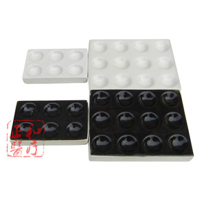 Masakazu Ceramic Colorimetric Plate 6 Hole 12 Cavity White Black <b>Square</b> Flat Bottom Lab Microplate - Product Image 1