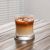 Gobelet à café en verre résistant à la chaleur sans poignée pour latte glacé 260ml 350ml, tasse en verre avec logo personnalisé
