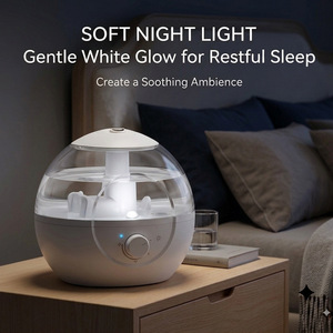 Mini humidificateur ultrasonique à brume froide, petit humidificateur à bruit blanc pour la maison, la chambre de bébé et d'enfant, avec lumière colorée - Product Image 3