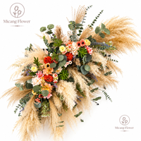 Terracotta roestkleurige wilde bloemen bruiloft tafeldecoraties anemoon kleine gedroogde bloemenboeket bruid bruidsmeisjes gedroogde bloemenboeket