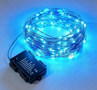 Boîte à piles étanche, fil vert, fil de cuivre, lampe, guirlande lumineuse de Noël, minuterie automatique, 8 modes, utilisation en intérieur, à intensité variable pour Noël