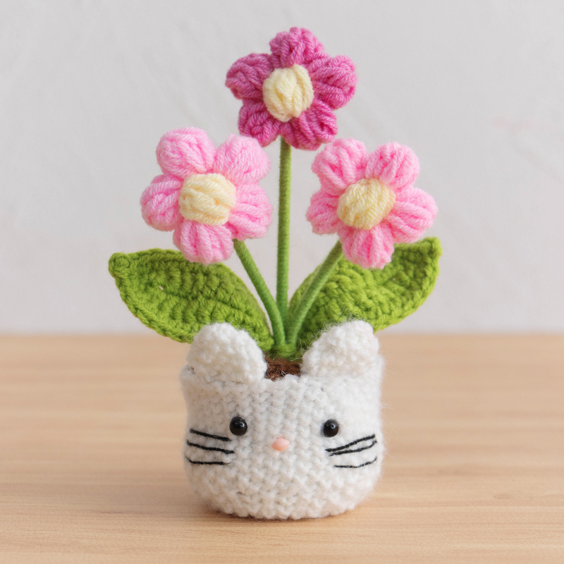 Flor de hojaldre rosa - Maceta para gatos