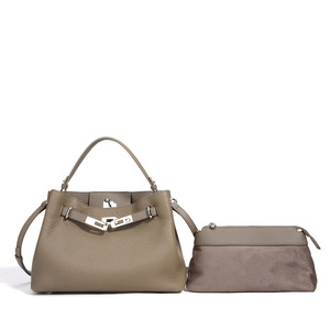 Nouveau Sac à Main Tendance en Cuir Véritable pour Femme, Modèle Printemps 2026, avec Fermeture Éclair et Deux Bretelles, Design Polyvalent et Élégant - Product Image 3