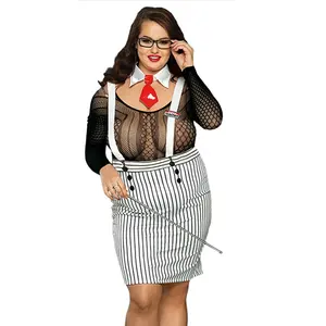 JSY Lingerie wholesale Plus Size sexy teacher girls suspender skirt costume for fat women