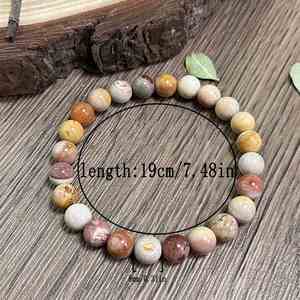 Bracelet en pierre naturelle avec perles de verre colorées, vitalité et force de vie, emballage d'exportation sécurisé de qualité supérieure, garantie de qualité, carte - Product Image 3