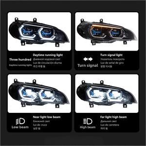 Pour BMW X6 2008-2014 Phares <span class=keywords><strong>E71</strong></span> Modifiés Lentille Laser Œil Doré Bicolore Ensemble de Phares Type Cuillère 12V 4500 Lumens - Product Image 3