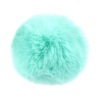 Vente en gros de porte-clés à pompons en peluche porte-clés à pompons en forme de boule de fourrure bouffée multicolore personnalisé porte-clés à pompons