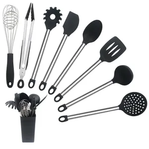 8 Stück Silikon Kochute nsilien mit Spatel Küchen helfer Utensilien accesorios Kochgeschirr Küchen werkzeug Heiße Verkaufs produkte