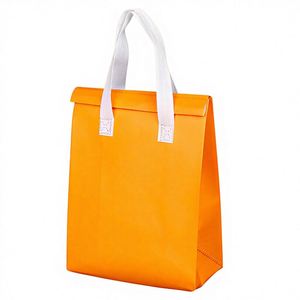 Custom <b>Disposable</b> Non Woven Aluminum Foil Laminated Thermal <b>Barbecue</b> Insulation Packaging Bag Silk Screen Printed Shoulder - Product Image 2