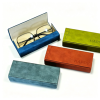 Étui à lunettes portable haut de gamme, gaufré, rétro, rigide, anti-chute, anti-poussière, avec logo personnalisé