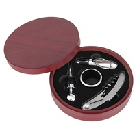 Ensemble d'ouvre-bouteilles en acier inoxydable FEI TSWEI avec décapsuleur et fonctions de coupe-papier, coffret cadeau en bois