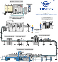 Complete waterproductielijn inclusief blaas-/waterbehandelings-/vul-/etiketteer-/verpakkingsmachine voor nieuwe waterzuiveringsinstallatie