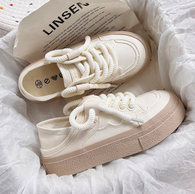 Two-wear Half-slip Canvas Shoes For Women Spring and Autumn New