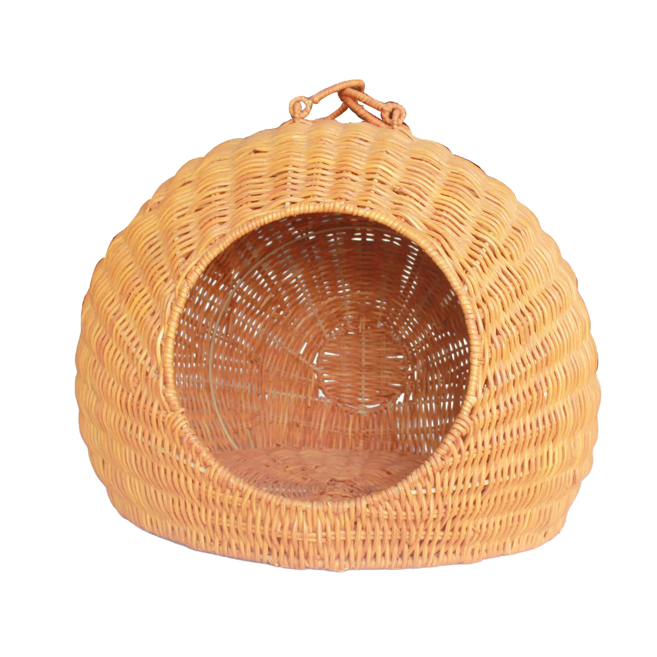 Natural Material Cat Bed/House, Handwoven Wicker House for Cat, Willow Basket for Cat Small Dog Wicker Pet Basket Cat Cave Pet