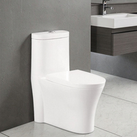 WC monobloc moderne CORONIS à chasse double en céramique, à siphon P, à poser au sol, pour usage domestique et hôtelier, directement de l'usine