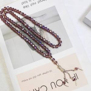 Misbaha Minimalista Étnica de Cristal, 8mm, 99 Cuentas de Vidrio, Tasbih Islámico para Adoración Religiosa, Joyería - Product Image 1
