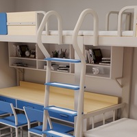 Lit en fer pour dortoir universitaire à usage commercial, design moderne, capacité deux-trois/six personnes, avec échelle et bureau du personnel, démontable