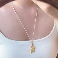 Nouvel An du Cheval du Zodiaque : Bientôt un long collier avec pendentif en forme de poney arc-en-ciel doré