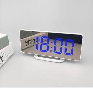 Gương bề mặt với lớn <span class=keywords><strong>LED</strong></span> Dimmer hiển thị Dual USB Charger cổng với chức năng báo lại kỹ thuật số Đồng hồ báo thức - Product Image 5