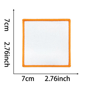 7CM cuadrado en blanco personalizado PVC Denim Iron-On bordado imagen creativa texto sublimación impresión Digital parches sombrero insignias - Product Image 6