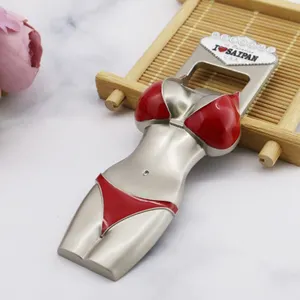 Kingtop Merk 3D Vormige Metalen Souvenir Sexy Bikini Flesopener Bier