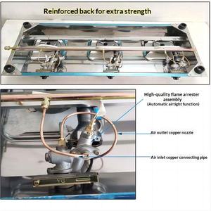 Dispositif de protection anti-ébullition, cuisinière à gaz commerciale multi-brûleurs à haute <span class=keywords><strong>pression</strong></span> et à flamme intense pour pot en terre cuite, surface en acier inoxydable, à allumage pulsé - Product Image 4