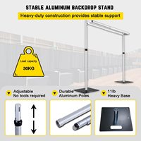Support de toile de fond rétractable moderne à double barre transversale horizontale pour rideaux de scène, idéal pour mariages, détachable