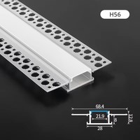 Profilé LED encastré en aluminium DGLUX pour plafond en plaques de plâtre, éclairage linéaire sans cadre
