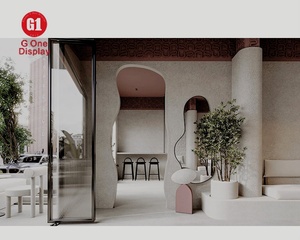 การออกแบบตกแต่งภายในร้านกาแฟสมัยใหม่ด้วยไฟ LED คุณภาพสูง |   ตู้โชว์ขนมหวานสำหรับร้านค้าและตู้โชว์กาแฟไม้สั่งทำ - Product Image 4