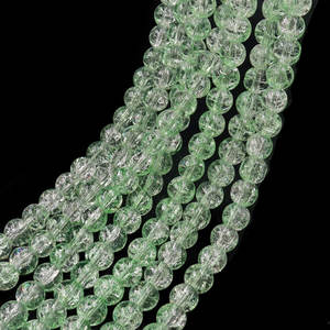 AB 8毫米双色裂纹玻璃珠黑色透明粉色黄色电镀宽松饰品制作串珠水晶配件 - Product Image 4