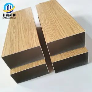 Customized Aluminum Veneer Extrusion Wooden Grain Ceilings Panel Aluminum Sections